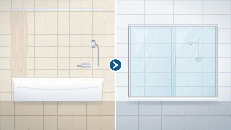 Bathtub to shower conversion