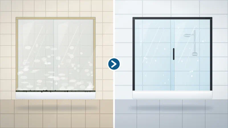 Shower enclosure replacement in one day
